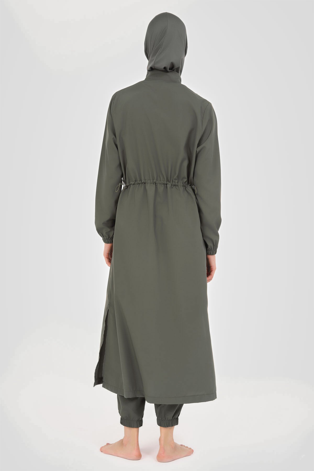 Long olive Hijab Swimsuit بوركينى زيتى طويل واتر بروف