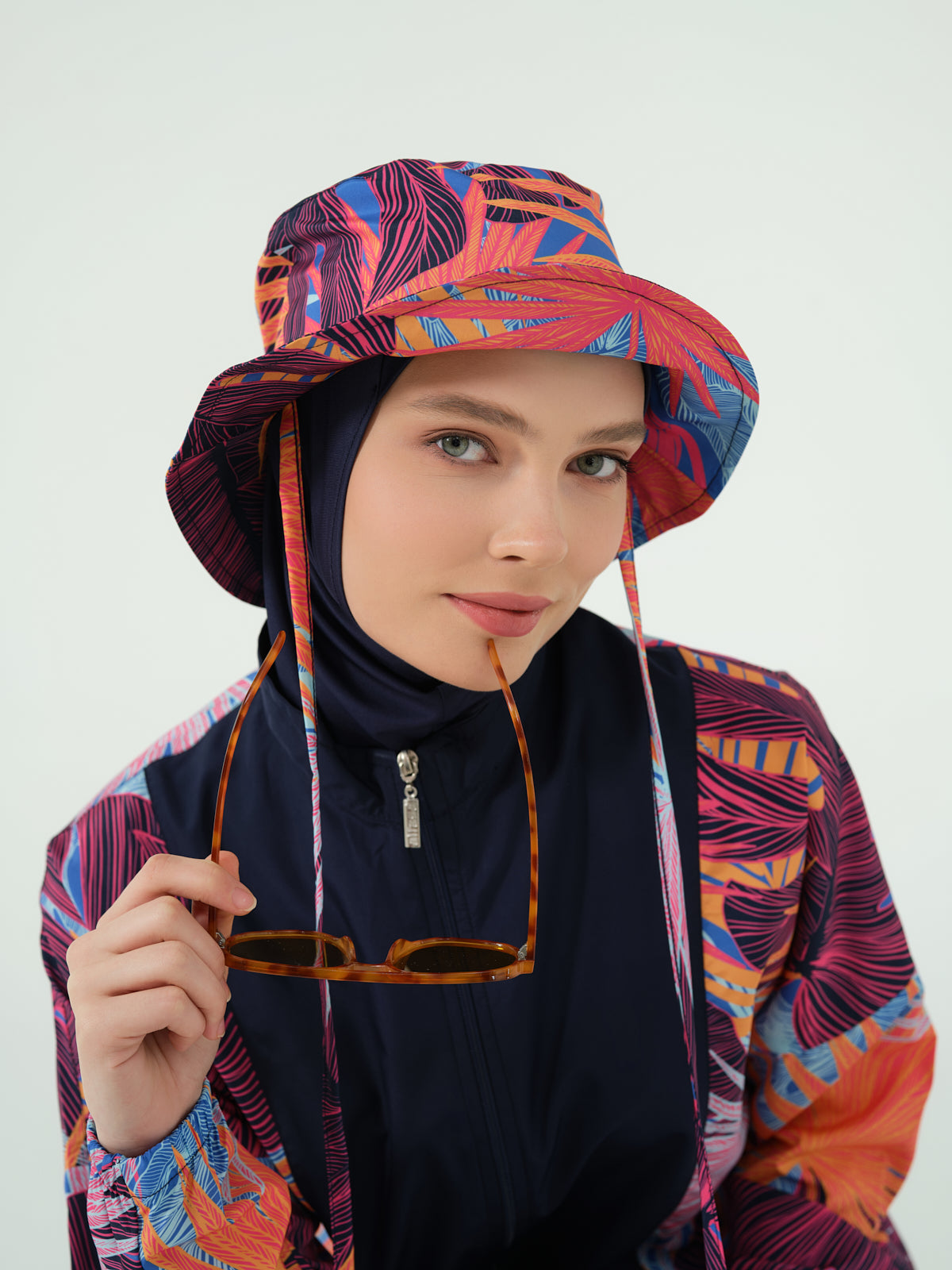 جديد💥بوركيني تركي بني مشجر في كحلي