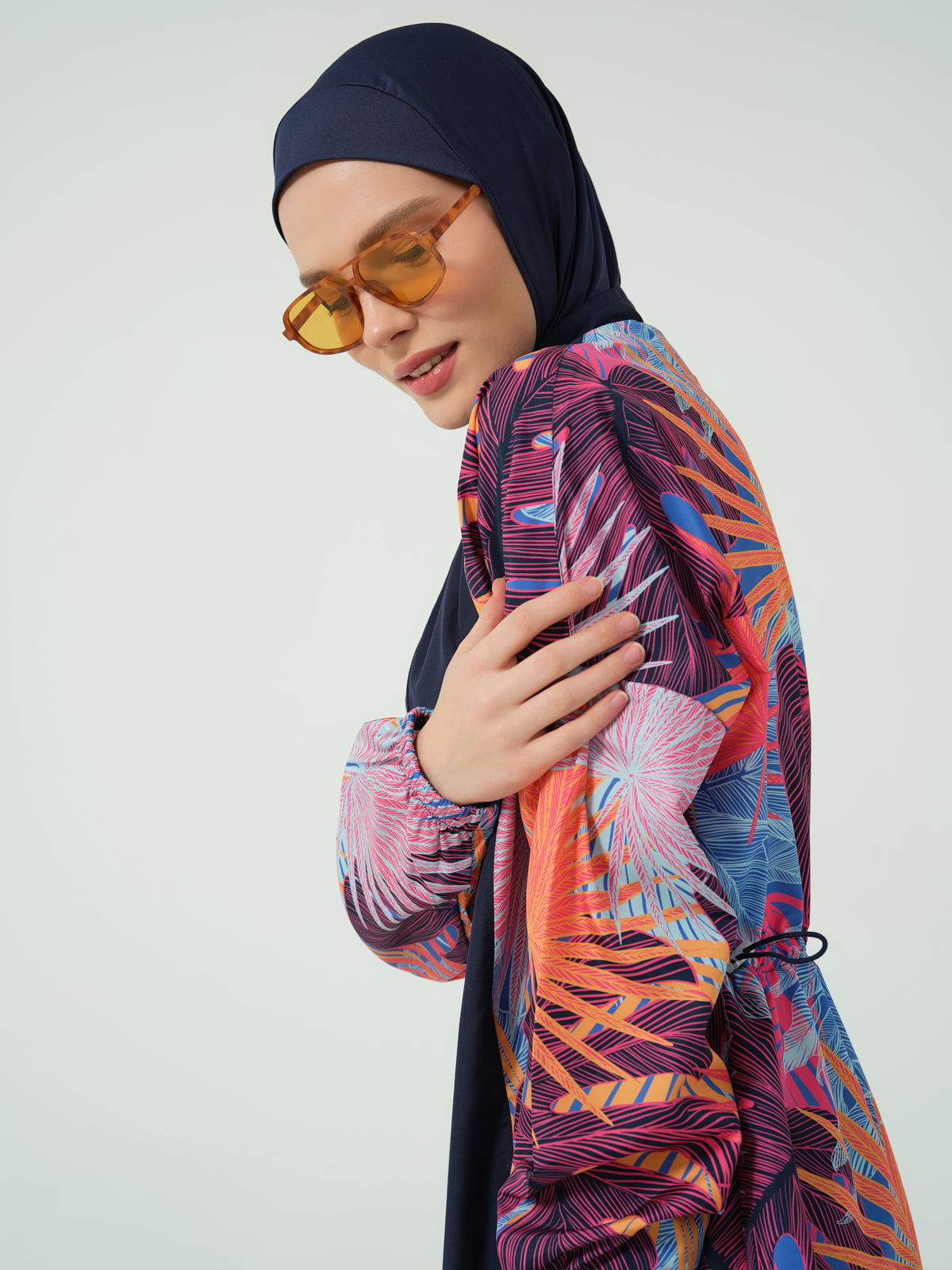 جديد💥بوركيني تركي بني مشجر في كحلي