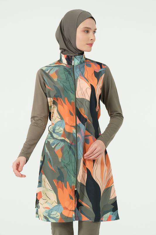 جديد 💥بوركيني تركي زيتوني ملون