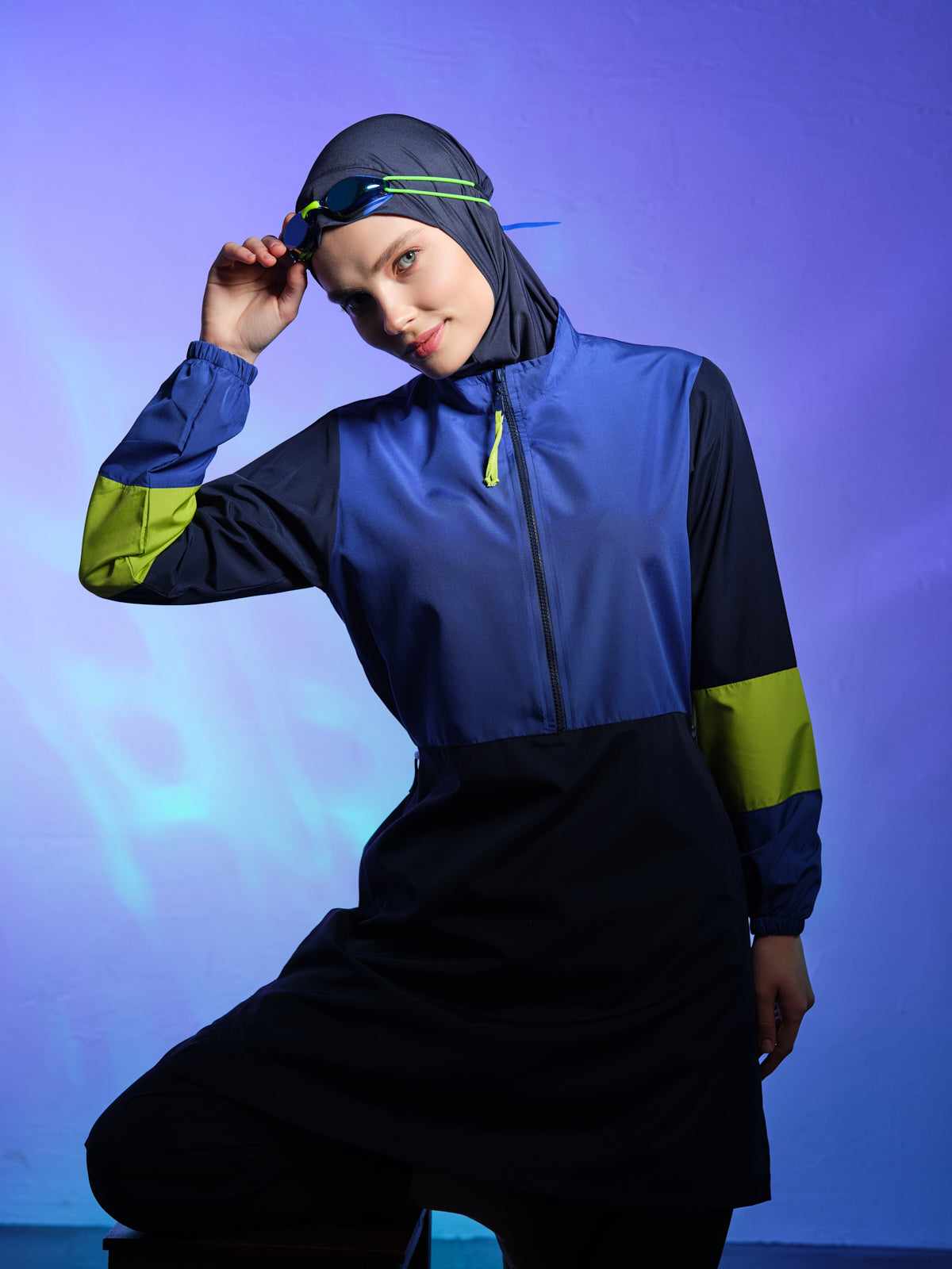 جديد💥بوركيني تركي ازرق في ليموني