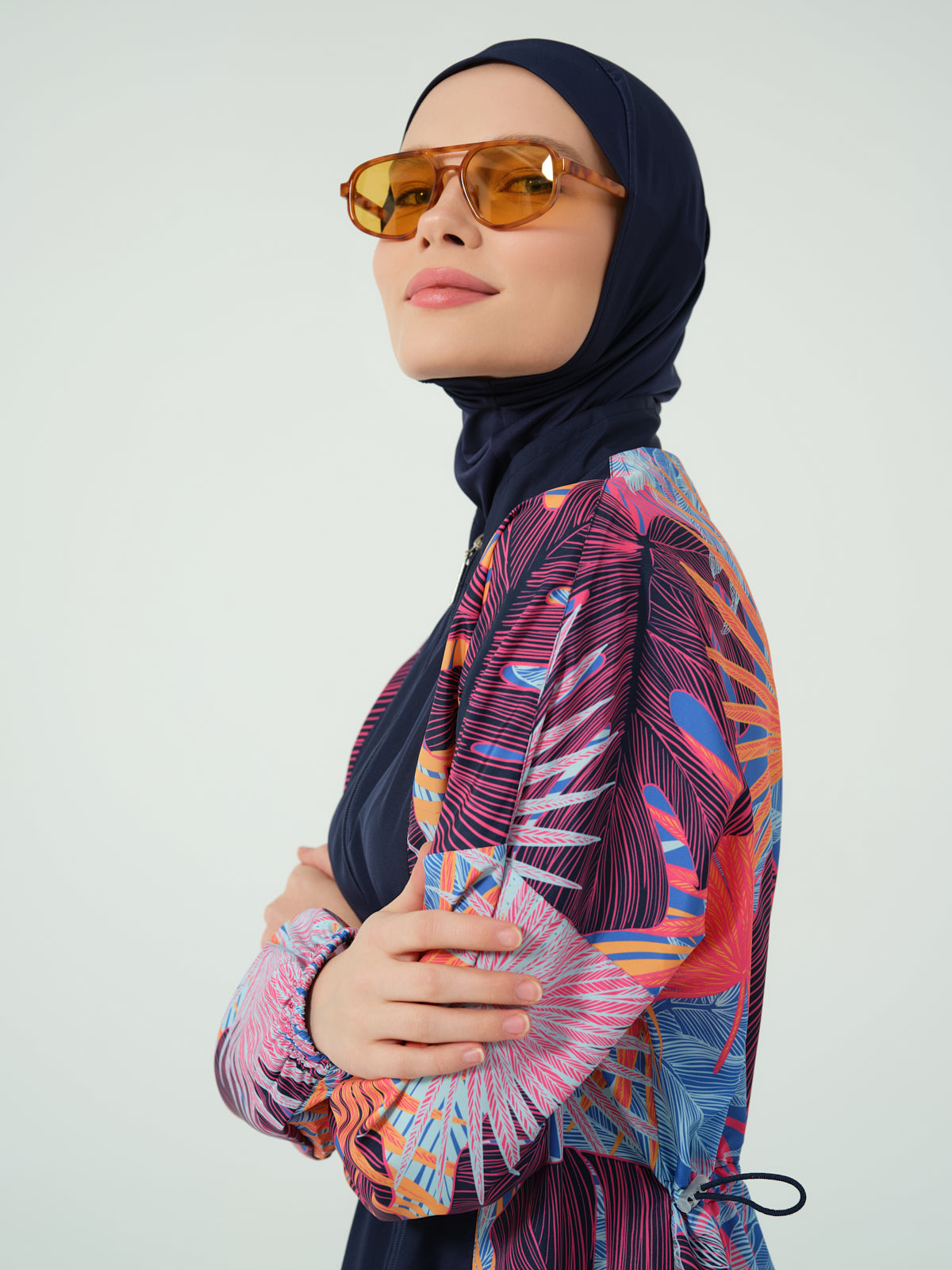 جديد💥بوركيني تركي بني مشجر في كحلي